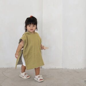 Big Little Universe Reversible Hooded Poncho Kids Towel Cover Up Muslin Cotton